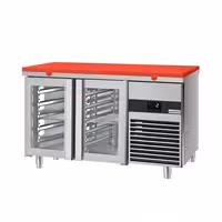 Kontar frijskat premium – 1400 x 700 mm – b'żewġ bibien tal-ħġieġ – inkluż bord aħmar għall-qtugħ