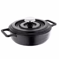 Traktörpanna i gjuten aluminium - Ø 14 cm - Non-stick - med glaslock - för induktion - svart