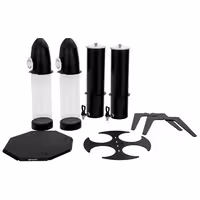 Cereal & Milk Dispenser - double - rotating - Rotary Dispense - 2 Plastic Containers - Stainless Steel Stand