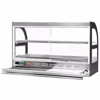 Commercial Heated Display Cabinet for Rotisserie Chicken - 1098mm - 1.8kW - with 2 shelves - with Pull-Out Carving Board