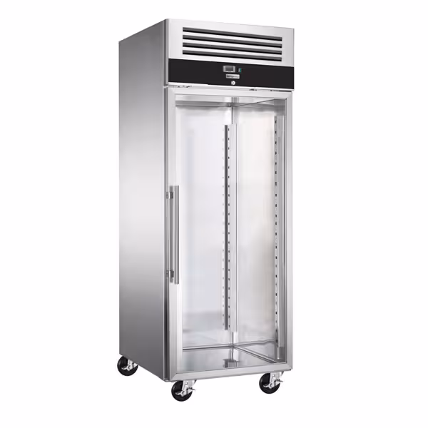 Szafa mroźnicza piekarnicza PREMIUM – stal nierdzewna – EN 600 x 800 – 662 L – z 1 drzwiami szklanymi