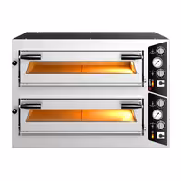 Electric Deck Pizza Oven - Twin Deck - Refractory Stone Deck - 4+4 x Ø 35cm (13.8") - Mechanical Controls - up to 450°C