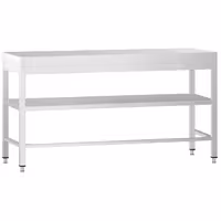 Rozsdamentes acél munkaasztal PREMIUM - 2000x800 mm - alsó polccal & lábösszekötővel
