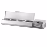 Aukstuma galda vitrīna PREMIUM PLUS - 1328x413 mm - 4 x GN 1/3