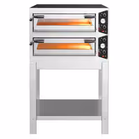 Electric Deck Pizza Oven - Twin Deck - Refractory Stone Deck - 4+4 x Ø 30cm (12") - incl. Base frame