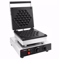 Commercial Waffle Maker - Single - Manual - 1,75 kW - Shape: Honeycomb - Teflon-coated baking plates