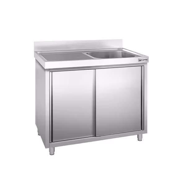 Sudoper s ormarićem PREMIUM - inox - 1000 x 700 mm - s 1 koritom - korito desno