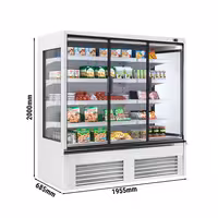 Duvar Tipi Soğuk Self Servis Teşhir Dolabı - 1875mm - 683L - 3 menteşeli cam kapı & 4 Raf - Beyaz