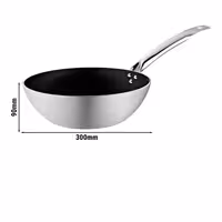 Wokpan - aluminium - Ø 300mm - hoogte: 95mm - anti‑aanbak - geschikt voor alle warmtebronnen (incl. inductie) - Teflon‑coating