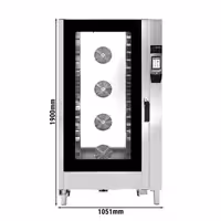 Commercial Electric Bakery Combi Oven - Touchscreen Controls - 16x EN 600x400 - 7" touchscreen - incl. Automatic washing system & Core temperature probe