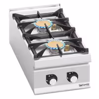 Fogão a gás de mesa - 20kW - 2 queimadores - com queimadores de alto rendimento
