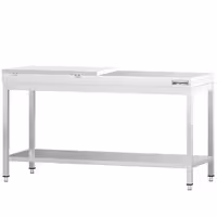 Mesa de trabajo de acero inoxidable central PREMIUM - 2000x700mm - con estante inferior - incl. 1/2 Tabla de corte Blanco