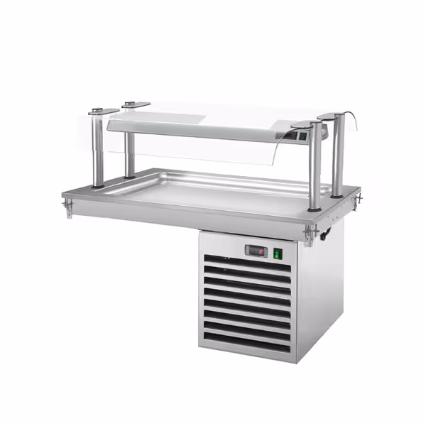 Ugradbena rashladna ploča (drop‑in) - 995 mm - 3x GN 1/1 - +2 do +8 °C - 350 W - sa zaštitnim staklom | GN rashladna ploča - GN 1/1 - inox