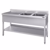 Sudoper ECO - 1800x700 mm - s donjom policom - s 2 koritima - korita desno