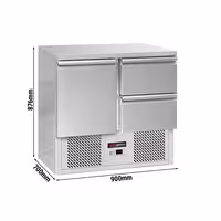 Rashladni pult ECO - 903x700 mm - 240 l - Statičko hlađenje - s 1 vrata - s 2 ladica
