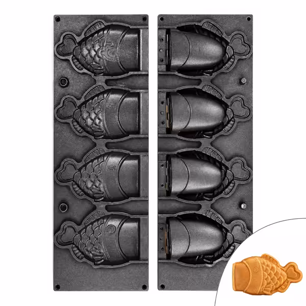 Tartelet Makinesi TMOPH İçin Plakalar - 4x Açık Taiyaki Balık Kalıbı