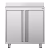 Armário de trabalho - para máquina de café - 1000x600mm - com 2 portas de batente - com aba traseira 100mm