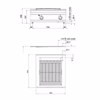 Električni roštilj - 10,8 kW - 800 mm - linija 900 - stolni - inox AISI 304