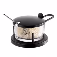 (6 tk) Parmesani stend CLASSIC - 180 ml - lusikaga - must - matt