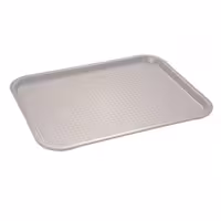 (6 pcs) FAST FOOD Tray - Polypropylene - 450x355mm - Height: 25mm - Brown - non-slip surface