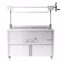 Parrilla de carbón de acero - 1340mm - con parrilla elevable y 1 cajón - Parrilla: 1060x530mm