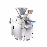 Stroj za dijeljenje tijesta - Snaga: 1,5 kW - Raspon težine porcija: ~100–600 g - Kapacitet spremnika: 60 kg - Produktivnost: 2.000 kom/h