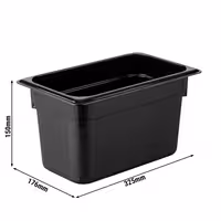(12 szt.) Pojemnik GN 1/3 – poliwęglan – wysokość: 150 mm – czarny