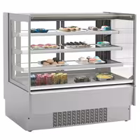 Commercial cake display fridge - 274L - 978mm - Double glazing - with 3 adjustable shelves - rear sliding doors