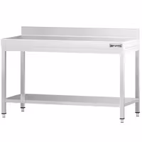 طاولة عمل ستانلس ستيل PREMIUM - 1400x600mm - مع رف سفلي & حاجز خلفي