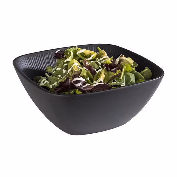 (6 adet) Kase - NERO - Melamin - 3,5L - köşeli - 250x250mm - Derinlik:110mm - Siyah