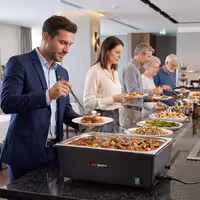 Električna grijana posuda - GN 1/1 - s poklopcem - crna (chafing dish)