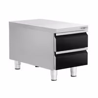 RST-laatikosto - ruostumaton teräs, musta - 2 vetolaatikkoa - 400x620 mm