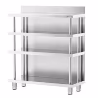 Radna ploča za bar – nehrđajući čelik – 1000 x 400 mm – s 4 police