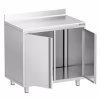 Armário de trabalho - para máquina de café - 1000x600mm - com 2 portas de batente - com aba traseira 100mm