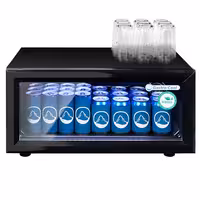 GASTRO-COOL | Hladnjak sa staklenim vratima ECO - 600 mm - 25 l - od 0 °C do +10 °C - s 1 staklena vrata - statičko hlađenje, LED rasvjeta, ručno odmrzavanje - crna