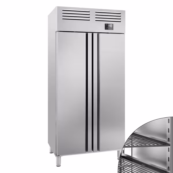 Szafa mroźnicza Premium PLUS – stal nierdzewna – GN 1/1 – 745 L – z 2 drzwiami