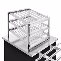 Glass & Cup Service Station DANZIG - 700 mm - 3 Shelves - with Tray Slide - Black