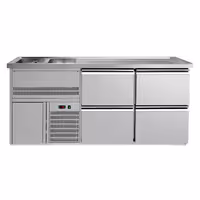 Direct Draw Beer Dispenser / Kegerator PREMIUM – 2 sinks left - 1950×700 mm
