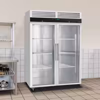 Szafa mroźnicza ECO – stal nierdzewna – 1200 L – z 2 drzwiami szklanymi