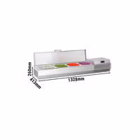 Aukstuma galda vitrīna PREMIUM PLUS - 1328x413 mm - 4 x GN 1/3