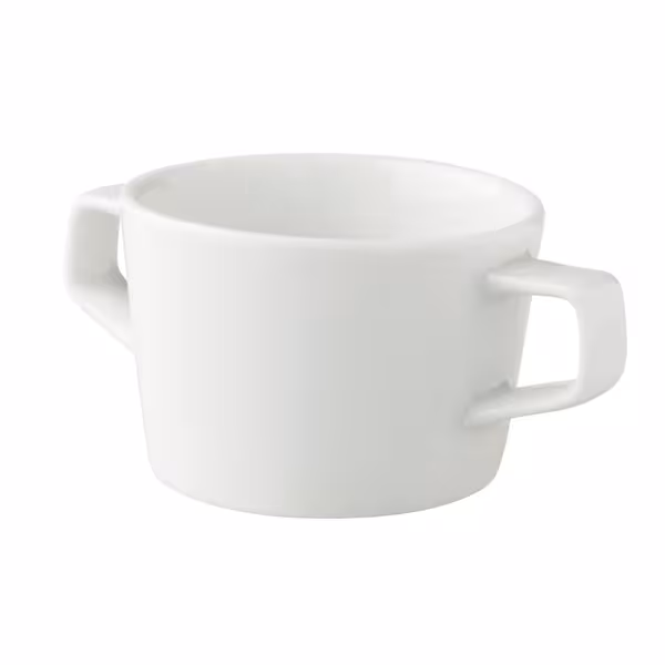 (6 adet) WHITE DELIGHT - Kulplu Çorba Kasesi - Ø100mm - 300 ml - Beyaz