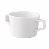 (6 adet) WHITE DELIGHT - Kulplu Çorba Kasesi - Ø100mm - 300 ml - Beyaz