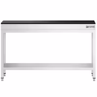 Rozsdamentes acél munkaasztal PREMIUM - 1500x600 mm - alsó polccal - gránit munkalappal