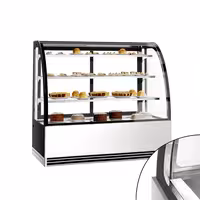 Süteményes vitrin - 524 l - 1500 mm - dupla üvegezés - 3 üvegpolccal - LED világítással - rozsdamentes acél