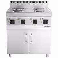 Električni štednjak - Linija 700 - 800x700x1000 mm - 9,2 kW - 4 ploče - samostojeći - zatvoreni ormarić s 2 vratima