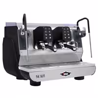 WEGA | NOVA - Siebträgermaschine - 2 Gruppig - 3,95 kW - mit 2 Milchaufschäumern & Heißwasser - Touch - Schwarz