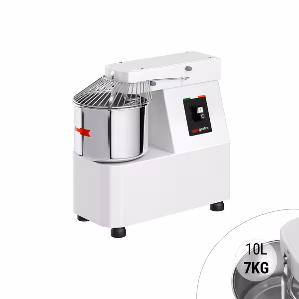 Spiralna miješalica za tijesto - 10 l / 7 kg - 1 brzina - s fiksnom posudom - 230 V - za pizzu i kruh