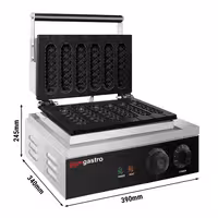 Commercial Waffle Maker / Lolly Waffle Maker - Double - Manual - 1.55kW - Shape: Waffle on a stick - for 6 pieces