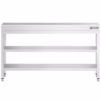 Rozsdamentes acél munkaasztal PREMIUM - 1800x800 mm - alsó polccal & köztes polccal