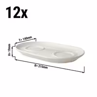 (12 pcs) LUX - Milk & sugar tray - 215x140mm - Ivory